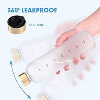 Bouteille d'eau en plastique noire tendance de 32 oz avec paille