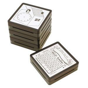 Sellos de Fecha con Calendario en Relieve Autoentintables Estándar de Diseño Midori, de Plástico para Uso en Oficina, Agenda, Diario, Papelería Japonesa - Product Image 5