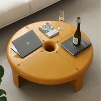 Table basse en plastique de style nordique moderne et minimaliste, avec rangement, design durable, idéale pour les petits appartements, salon, table d'appoint pour canapé