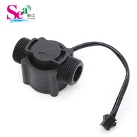 Pengukur aliran G3/4 FS300A Sensor aliran efek Hall sinyal NPN 1-60L 1.8 - 5.5V dengan LCD-S Flowmeter Air daya baterai Digital