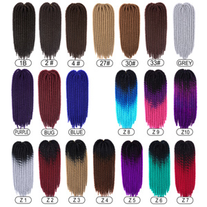 Fibre synthétique haute température <span class=keywords><strong>tresse</strong></span> Crochet Extension de <span class=keywords><strong>cheveux</strong></span> Twist Braids Design - Product Image 6