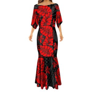 <span class=keywords><strong>Tatouage</strong></span> à fleurs Tribal, haut à épaules dénudées, robe sirène, grande taille, personnalisée, rouge, nouvelle collection - Product Image 1