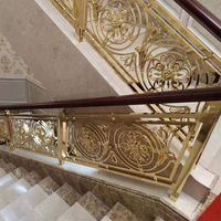 Garde-corps d'intérieur en laiton couleur métal aluminium escalier conception moderne de luxe plaqué or garde-corps d'escalier en fer forgé