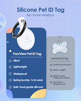 Pawview Benutzerdefinierter Silikon NFC Smart QR-Code Haustier-Tag Großhandel Hunde-AirTag Personalisierter Haustier Hunde-ID-Tag