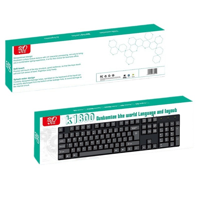 Cross-border Small Language In-stock Desktop Keyboards Russian Spanish Arabic French Layout USB Wired 104-key Waterproof Plastic
