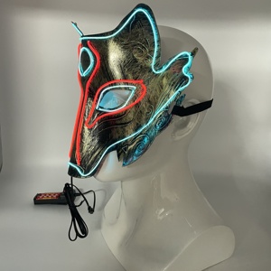 बहुत बढ़िया डिजाइन हेलोवीन वुल्फ मुखौटा सोने भेड़िया सिर प्रकाश का नेतृत्व किया अप मुखौटा जानवर कॉस्टयूम हेलोवीन Cosplay मास्क चेहरे को कवर - Product Image 5