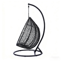 Fauteuil suspendu moderne en métal avec coussin imperméable 2 places pour balcon extérieur, jardin, salon et cour