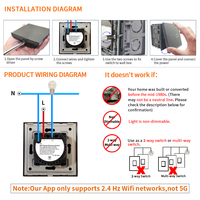 Bingoelec Interrupteur Tactile Rotatif Électrique Mural 1000W ZigBee avec Capteur Cinétique en Verre Sans Fil pour Maison Intelligente
