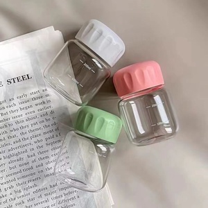 Creative Mini <strong>Fat</strong> Cup White/<strong>pink</strong>/green Portable Borosilicate Glass Graduated Milk Coffee Soybean Milk Water Bottle - Product Image 1