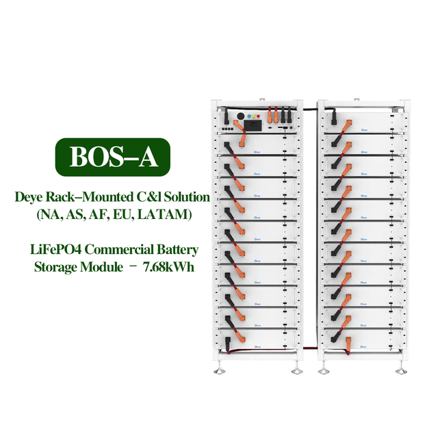 Deye BOS-A 7.68kWh High Voltage LiFePO4 Battery Module 48V 200Ah EU Split Stackable for Solar Energy Storage Systems