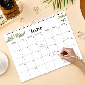 Calendario de pared de doble bobina de Metal simple creativo en inglés anual personalizado 2025 para planificar y organizar su hogar y oficina - Product Image 4