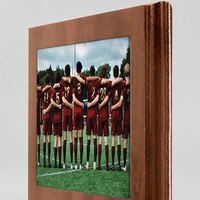 Plaque photo d'équipe en noyer noble avec plaque de gravure dorée, récompense personnalisée pour la reconnaissance sportive, cadeau pour employé, affichage mural