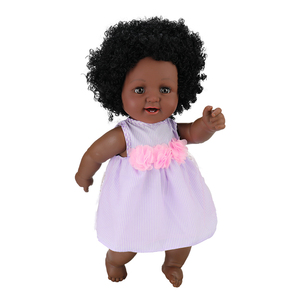 Modische Handgefertigte Afroamerikanische Schwarze VINYL-Babypuppe für Kinder Schwarze Puppe - Product Image 2