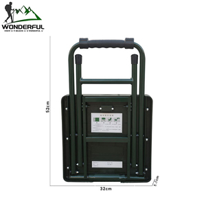 طاولة دراسة فردية قابلة للطي للاستخدام الخارجي مصنوعة من الحديد والبلاستيك المتين، مع مسند ظهر تلسكوبي، تصميم مربع، نمط صيد، قماش أكسفورد - Product Image 5