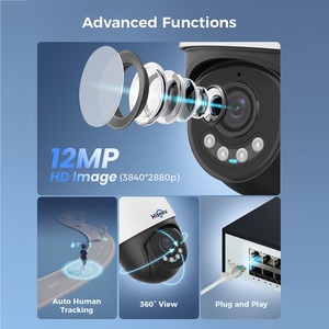 กล้องวงจรปิด CCTV แบบ PTZ ความละเอียดสูง Full HD 12MP 8MP รองรับ POE สำหรับภายนอกอาคาร พร้อมระบบมองกลางคืน P2P เสียงสองทาง มุมกว้าง เซ็นเซอร์ CMOS อัตโนมัติ รุ่น YHD912-P - Product Image 3