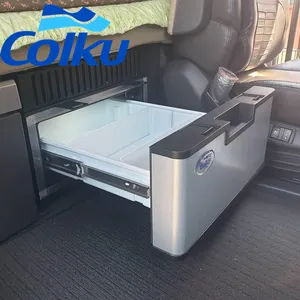 Colku DC-23DR 내장 자동차 냉장고 편리한 소음 무료 밤 옆에 테이블 수평 서랍 미니 냉장고 RV 보트 hote