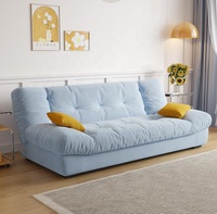 Canapé-lit droit 3 places en tissu nuage beige crème, convertible 2-en-1, avec coussin moelleux et confortable pour petit espace de salon