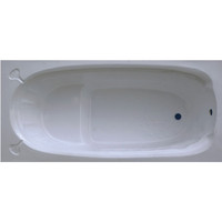 Baignoire encastrée rectangulaire moderne en acrylique blanc, bain relaxant écologique pour appartement, hôtel, villa, accessoire de salle de bain avec drain