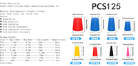 Kit de 125 bouchons coniques en caoutchouc de silicone assortis pour le masquage des trous dans la peinture par poudrage et le sablage
