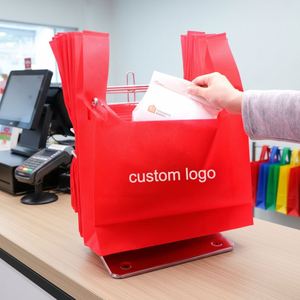 Sacs de courses non tissés en PP personnalisables, très demandés, imperméables, avec motif géométrique, revêtement filmé 80g, ouverture supérieure, couleur et taille au choix - Product Image 1