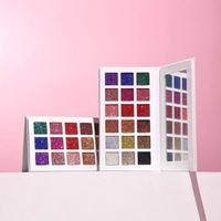 Palette de fards à paupières scintillants personnalisée de 18 teintes, avec des reflets chatoyants et brillants hautement pigmentés, longue tenue, pour des looks de maquillage glamour pour les soirées