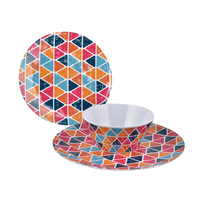 Ensemble de table en mélamine imprimé, coq coloré utile pour la maison