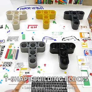 Bloques de Construcción de Ladrillos en Forma de T 3x3, ABS, Gruesos y Modificados, Compatibles con Wedo 2.0, <span class=keywords><strong>EV3</strong></span>, Spike 9686, Robots Educativos - Product Image 3