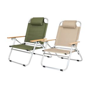 Chaises pliantes de camping d'extérieur, chaises longues portables à dossier haut, chaises de plage, chaises de pêche - Product Image 6