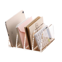 Organisateur moderne en acrylique à 4 compartiments pour bureau de courrier, lettres et documents, présentoir de stockage direct en usine, vente en gros