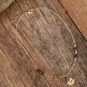 Elegante collar con Colgante de Piedra de lujo para mujer, collar de feldespato de piedra Natural clásico bohemio para mujer, regalo, venta al por mayor, triangulación de envíos