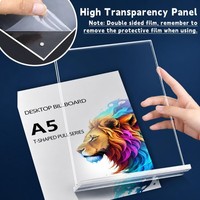 Support d'affichage de tableau d'affichage de bureau A4/A5/A6 en acrylique double face transparent, écologique, imprimé UV, pour étiquettes de prix et supports de menu