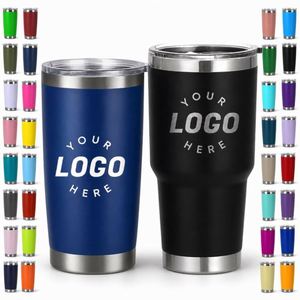 Custom Logo 20oz <b>Vacuum</b> Powder Coated Stainless Steel Cup Outdoor 30oz Insulated Travel Mug with Lid 20 oz Travel Coffee Tumbler - Product Image 1