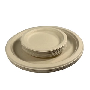 Assiettes jetables en bagasse de canne à sucre compostables de 10 pouces pour la restauration et les événements hôteliers - Product Image 1