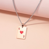 Collier en diamant en forme de cœur de pique pour homme et femme, pendentif en diamant sportif pour couple, chaîne de pull plaquée cuivre sous vide, accessoires