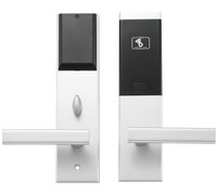 Système de serrure de porte d'hôtel intelligent en promotion avec stockage sur carte mémoire pour portes en bois/aluminium, déverrouillage par RFID et clé mécanique