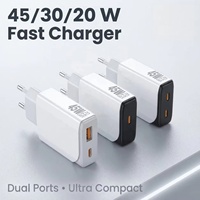 Chargeur USB C rapide 20W 30W 45W, adaptateur secteur ultra-fin, chargeur mural USB C, chargeur de voyage portable pour téléphone et tablette