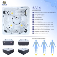 Spa moderne intelligent pour 6 personnes, intérieur/extérieur, avec jacuzzi, bain à remous