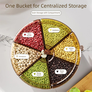 Küchen-Organisationsbox aus Kunststoff mit 6 Fächern für Trockenfutter, 360° °   Rotierende Reisbehälter Getreide-Spender - Product Image 5