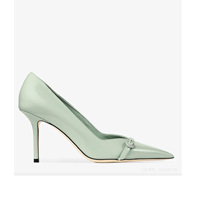 Escarpins de mariée pour femmes en cuir brossé à bout pointu avec boucle en strass, talons compensés très hauts (8 cm+) Nouveau style
