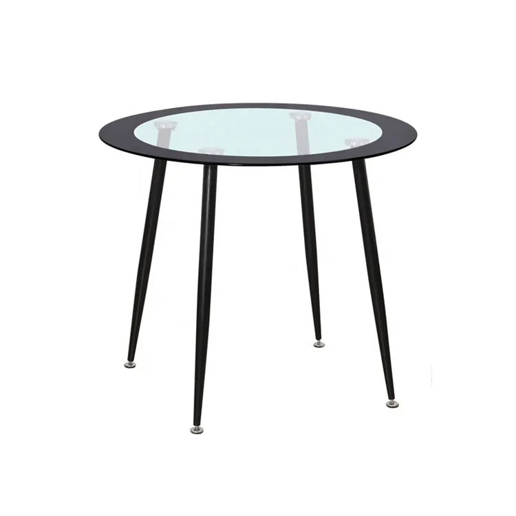 Modern basit tasarım klasik yuvarlak cam eğlence yemek masası satılık