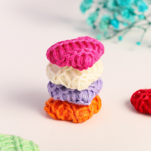 Boutons plats en fil de laine en forme de cœur 19x22mm, accessoires de bijoux DIY, mélange de couleurs aléatoires - Product Image 2