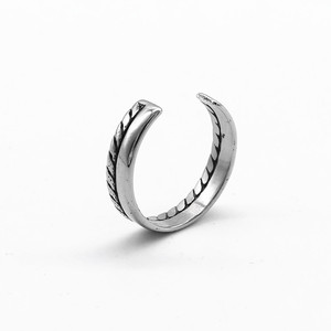 yunnique Feather Shape <b>Open</b> <b>Ring</b> Titanium Steel Geometric Design Retro Jewelry Gift - Product Image 3
