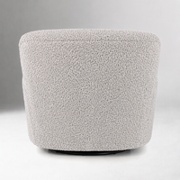 Modern 360 °   Fauteuil pivotant d'appoint en tissu polaire Teddy avec base en métal pour salon et hôtel