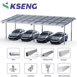 Best Selling New Design Ground mount solar car port solar car parking canopy solar sunshade carport parking