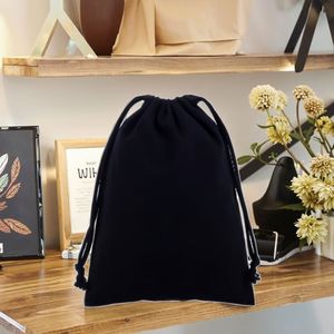 Customized Colored Eco-Friendly Durable Cotton Fabric <b>Drawstring</b> Canvas Bags Printed Logo 25x32cm Portable Storage Gift Bags - Product Image 1