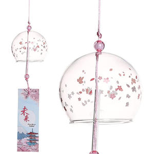 Set di campanelli eolici giapponesi romantiche campane del vento fatto a mano ciondolo in vetro per regalo di compleanno casa decori eco-friendly - Product Image 3
