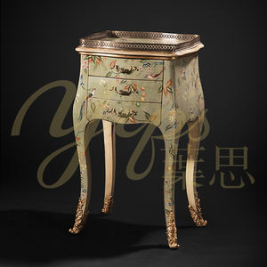 लिविंग रूम LDC-0921 लिए लक्जरी ठोस लकड़ी के साइड कैबिनेट को प्रदान करता है, फूलों के पैटर्न 3 दराज बेडरूम घर फर्नीचर - Product Image 2