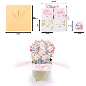 Kotak Kejutan 3D Pop Up Kartu Hadiah Kertas Selamat Hari Valentine 18x18cm untuk Dekorasi Pesta Valentine - Product Image 4