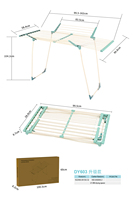 WIREKING Séchoir à linge moderne multifonctionnel en acier thermolaqué, extensible et pliable pour salle de bain, avec pinces à chaussettes et à vêtements