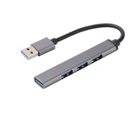 Hub Multiport USB-A 4 in 1, Hub USB C konverter multifungsi 4 Port USB 3.0